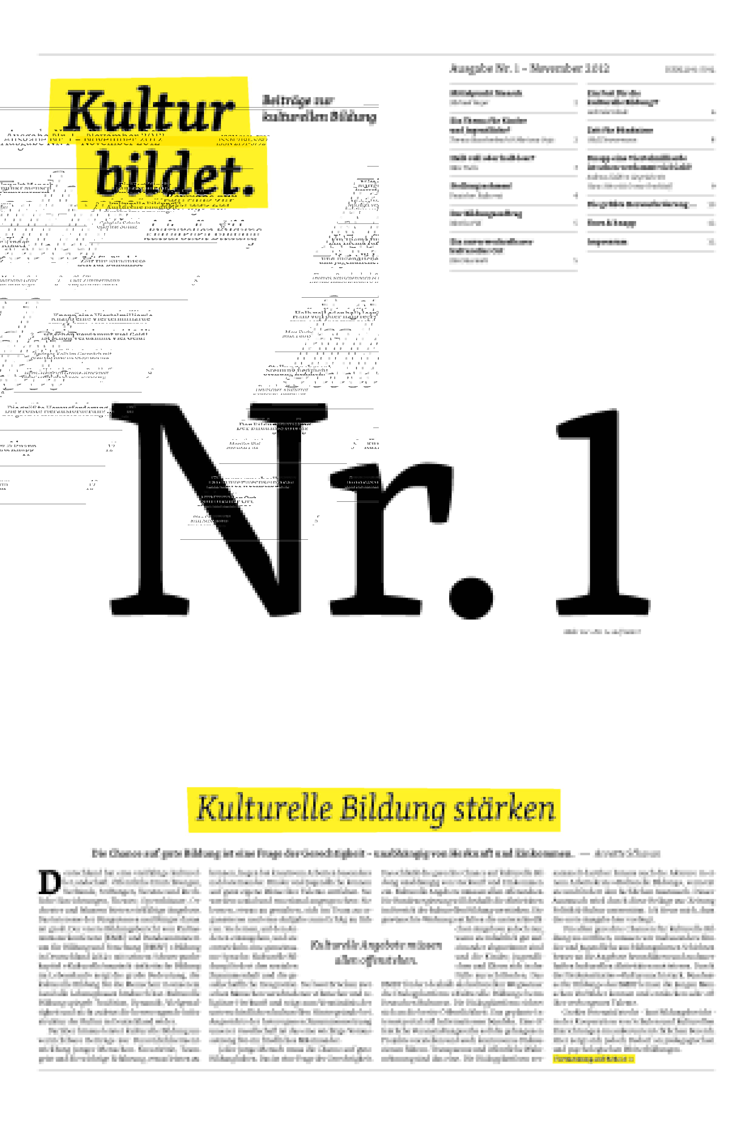 Beilage Kultur Bildet Nr 1